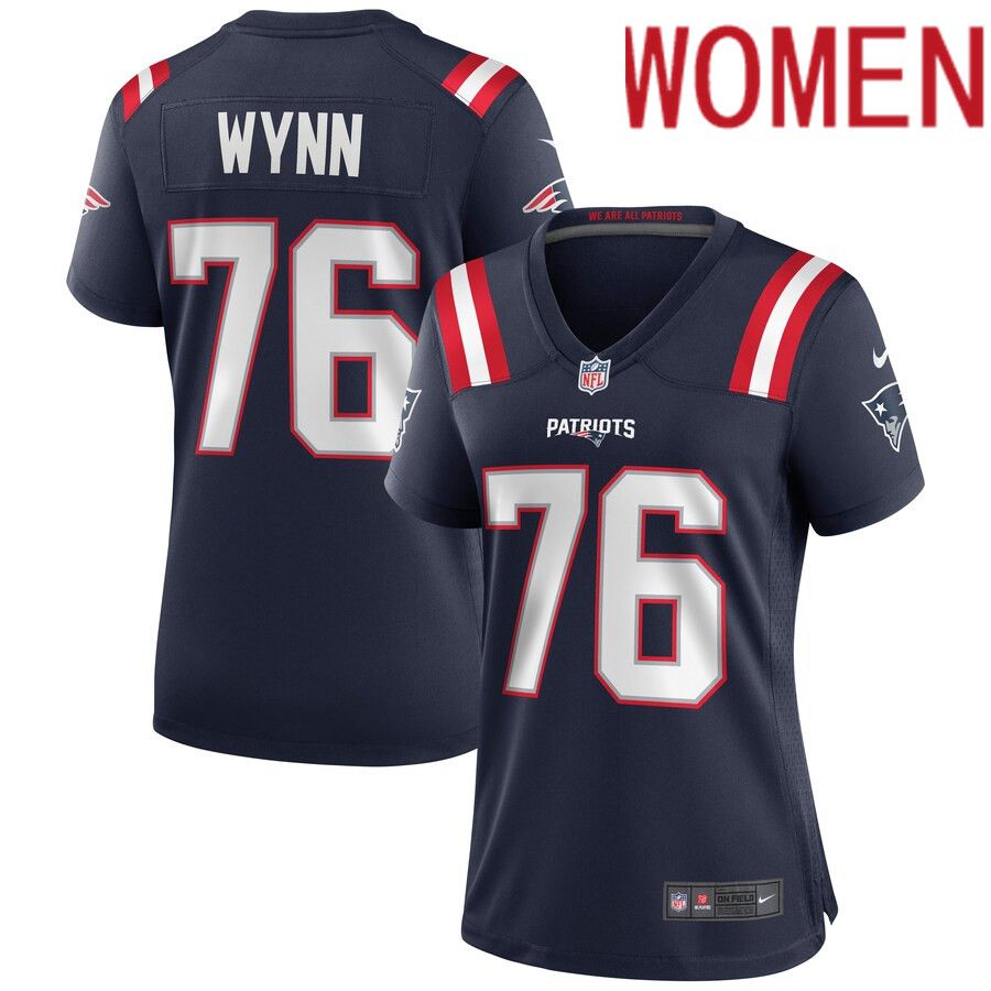 Women New England Patriots #76 Isaiah Wynn Nike Navy Game NFL Jersey->women nfl jersey->Women Jersey